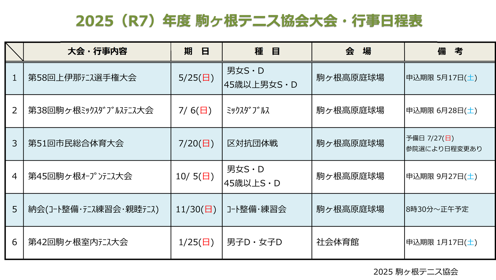 大会日程